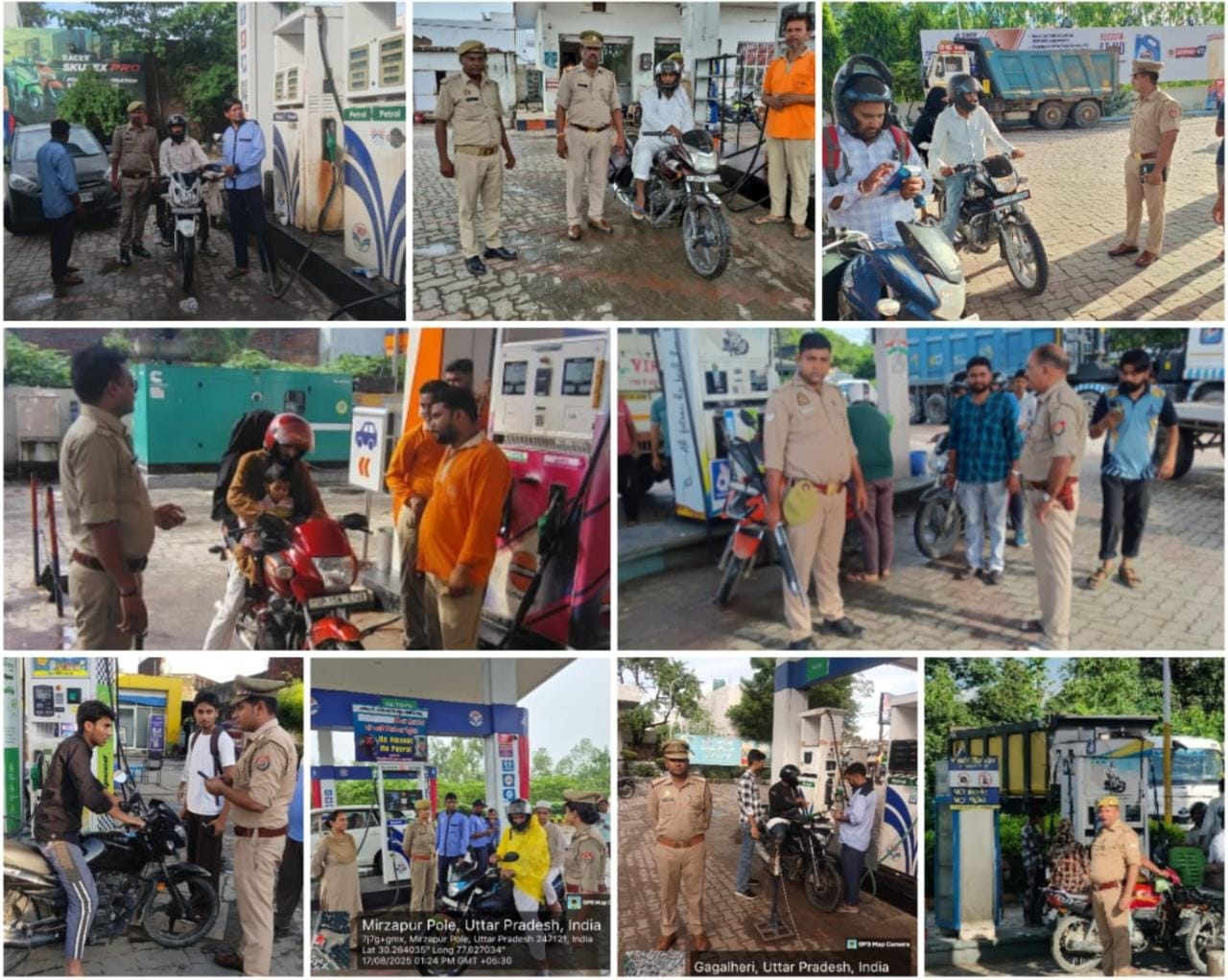 Saharanpur Police petrol pump awareness campaign No Helmet No Fuel road safety