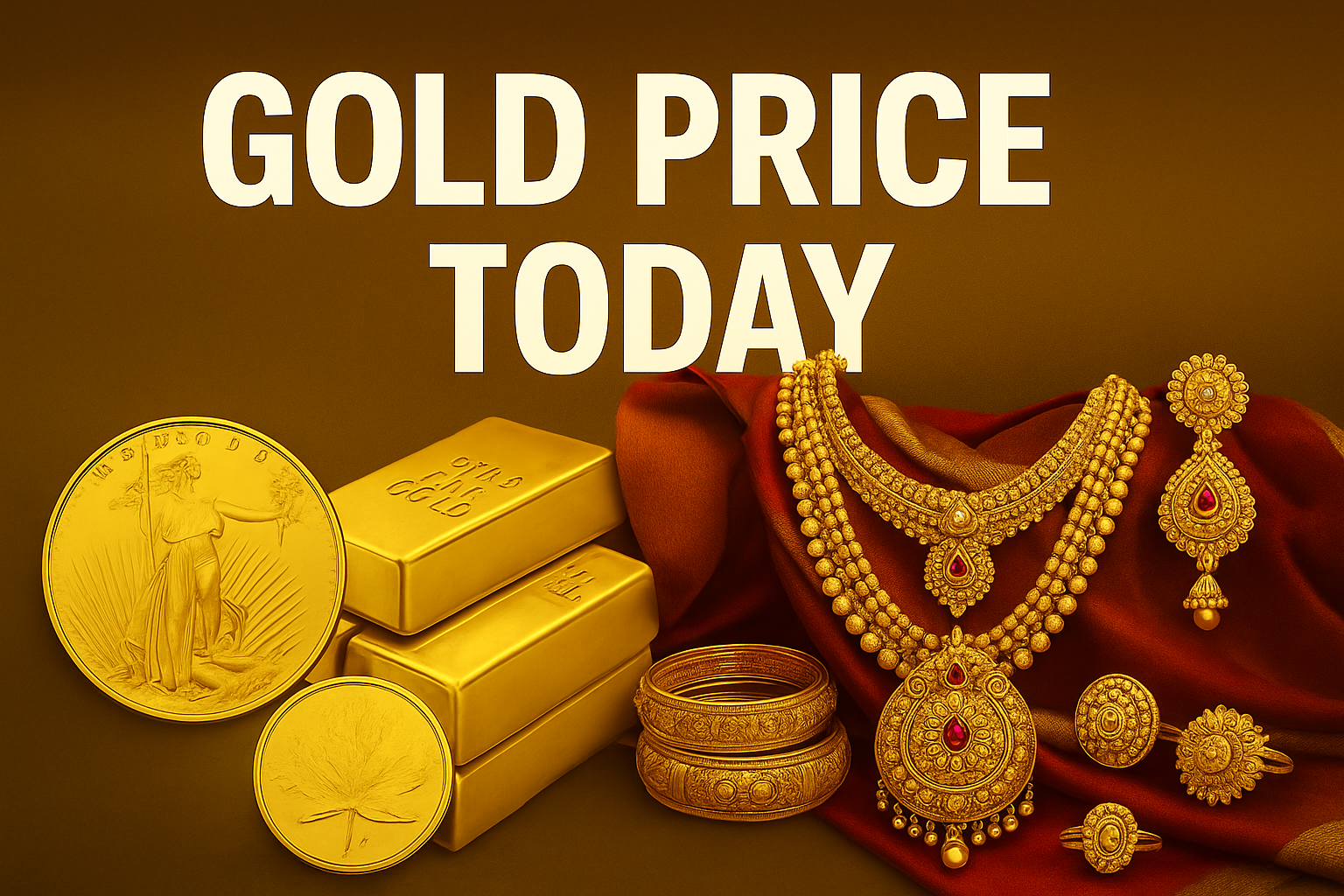 Gold Price today’s gold price in India for 24K, 22K, and 18K gold with jewellery