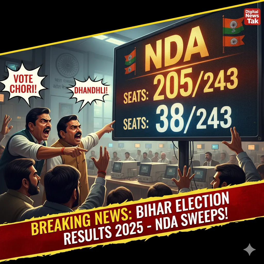 Bihar Chunav Vote Chori विवाद पर सियासत गरम, NDA 200 सीटों की तरफ, विपक्ष हमलावर